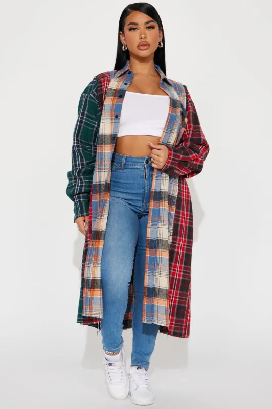 Feelin' Free Plaid Shirt - Multi Color sold by Fashion Nova