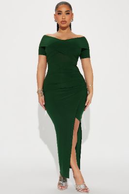 Lora Short Sleeve Midi Dress - Hunter sold by Fashion Nova