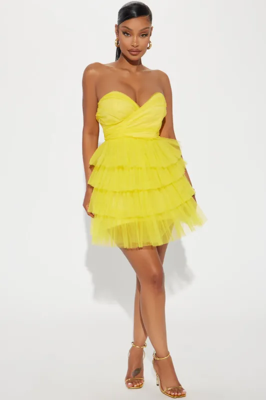 Fleur Tulle Mini Dress - Yellow sold by Fashion Nova