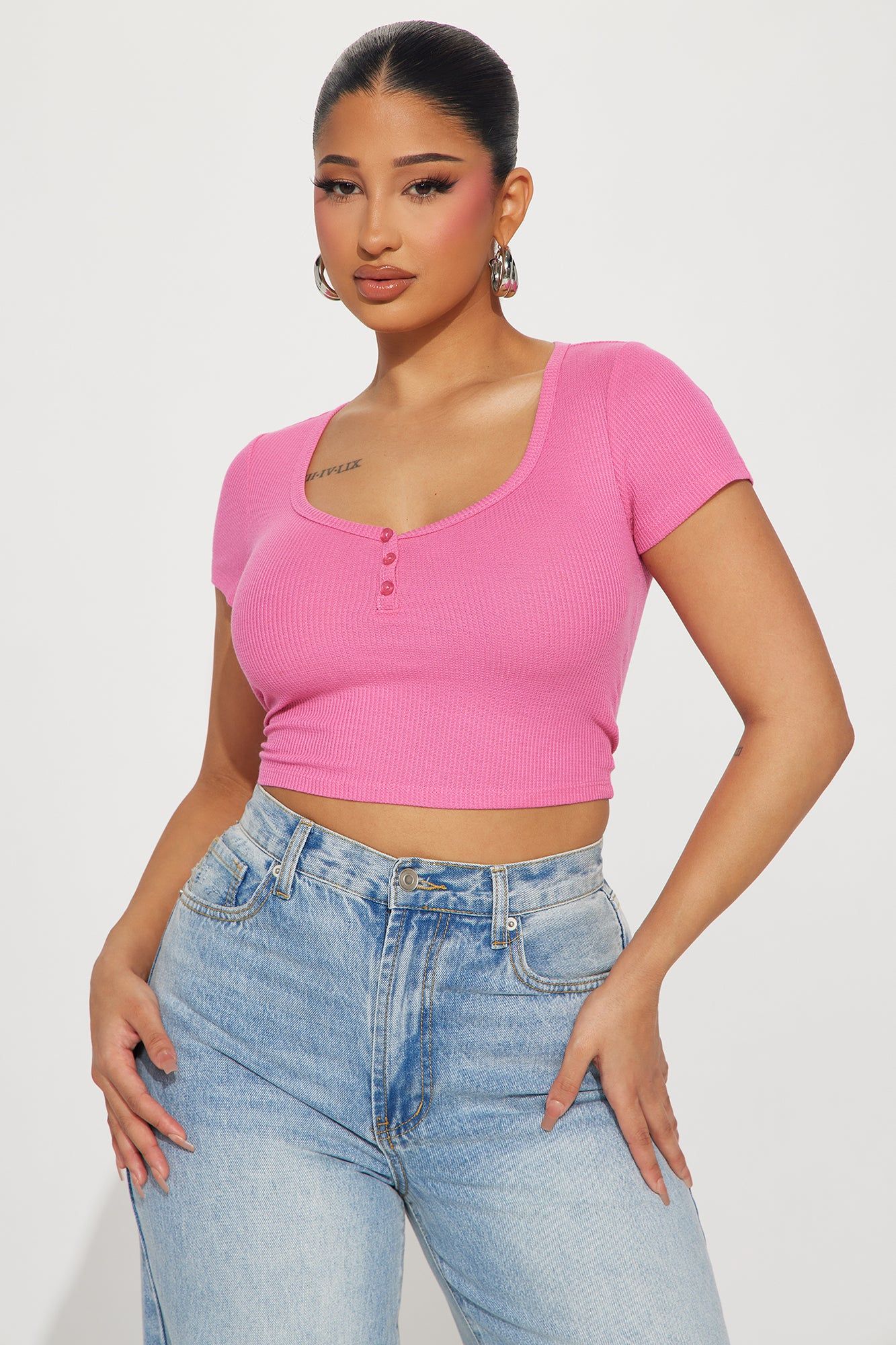 Amanza Scoop Neck Top - Pink sold by Fashion Nova