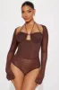 Melanie Mesh Bodysuit - Chocolate sold by Fashion Nova