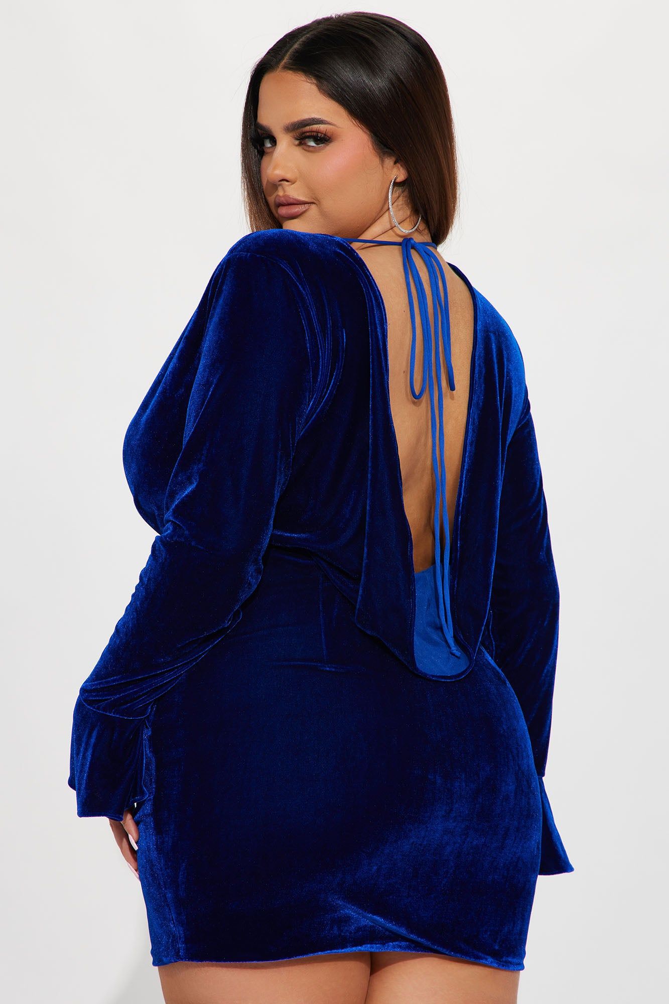 Clarrissa Velvet Mini Dress - Royal sold by Fashion Nova product image thumbnail 3