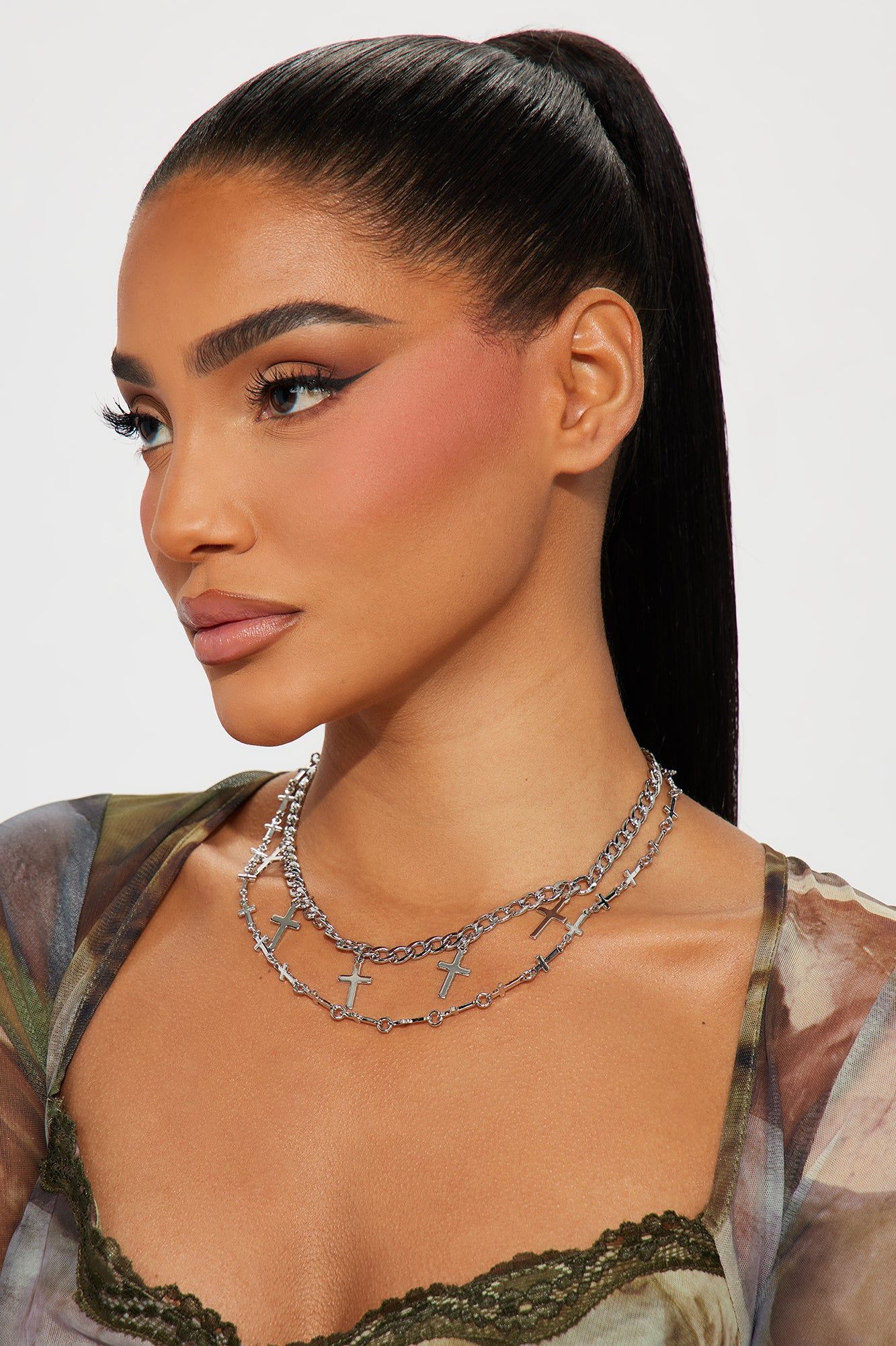 Punk's Not Dead Cross Neckalce - Silver sold by Fashion Nova product image thumbnail 2