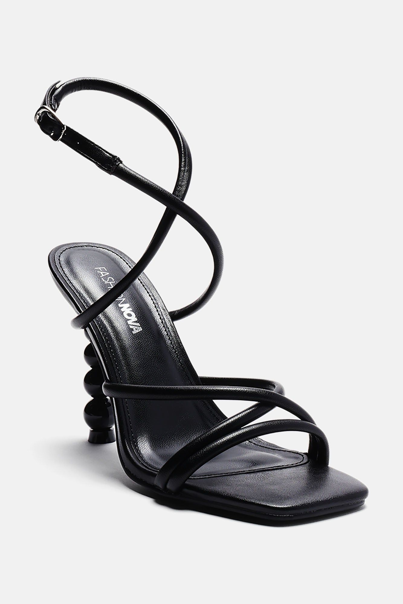 Simple Remedy Metallic Heeled Sandals - Black sold by Fashion Nova product image thumbnail 3