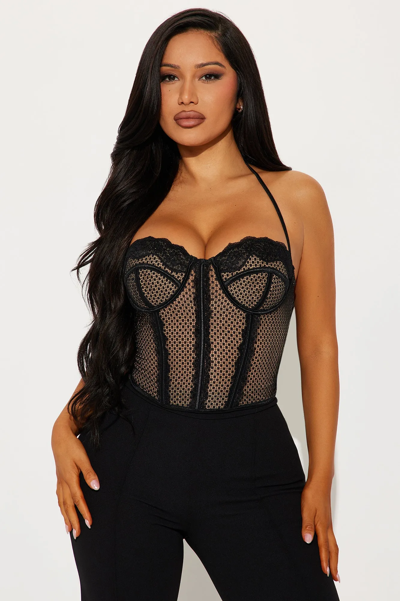 Only On Your Mind Corset Top - Black sold by Fashion Nova