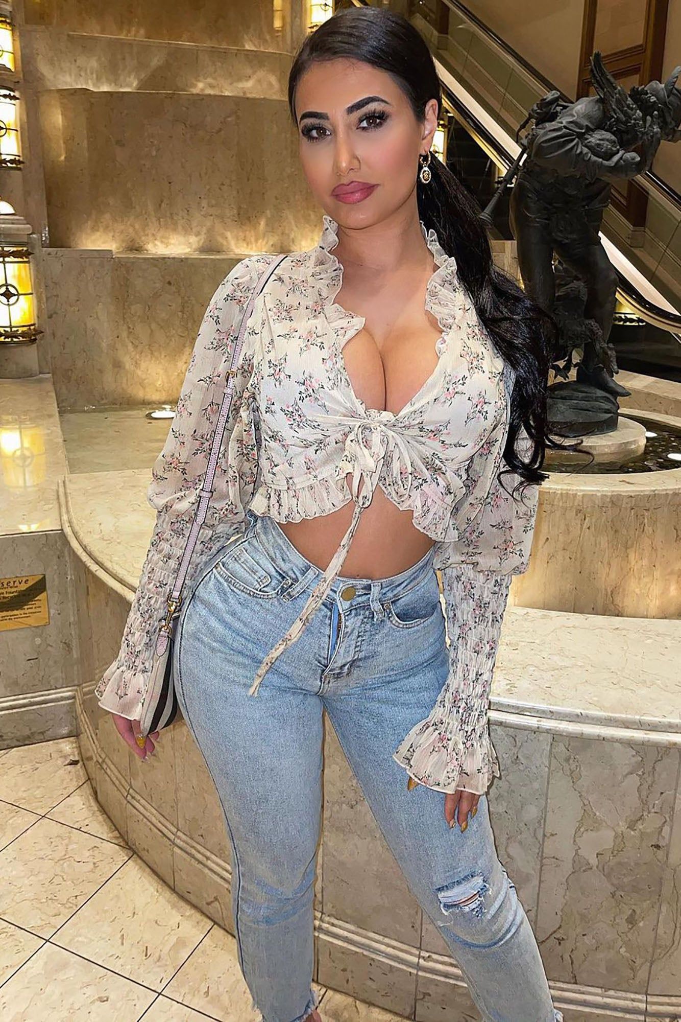 Stroll The Park Floral Top - Ivory/combo sold by Fashion Nova