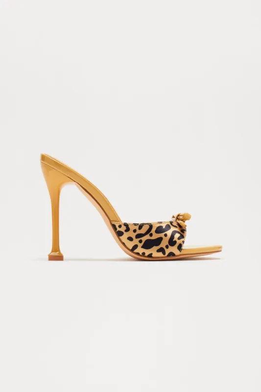 Delilah Bow Mules - Leopard sold by Fashion Nova