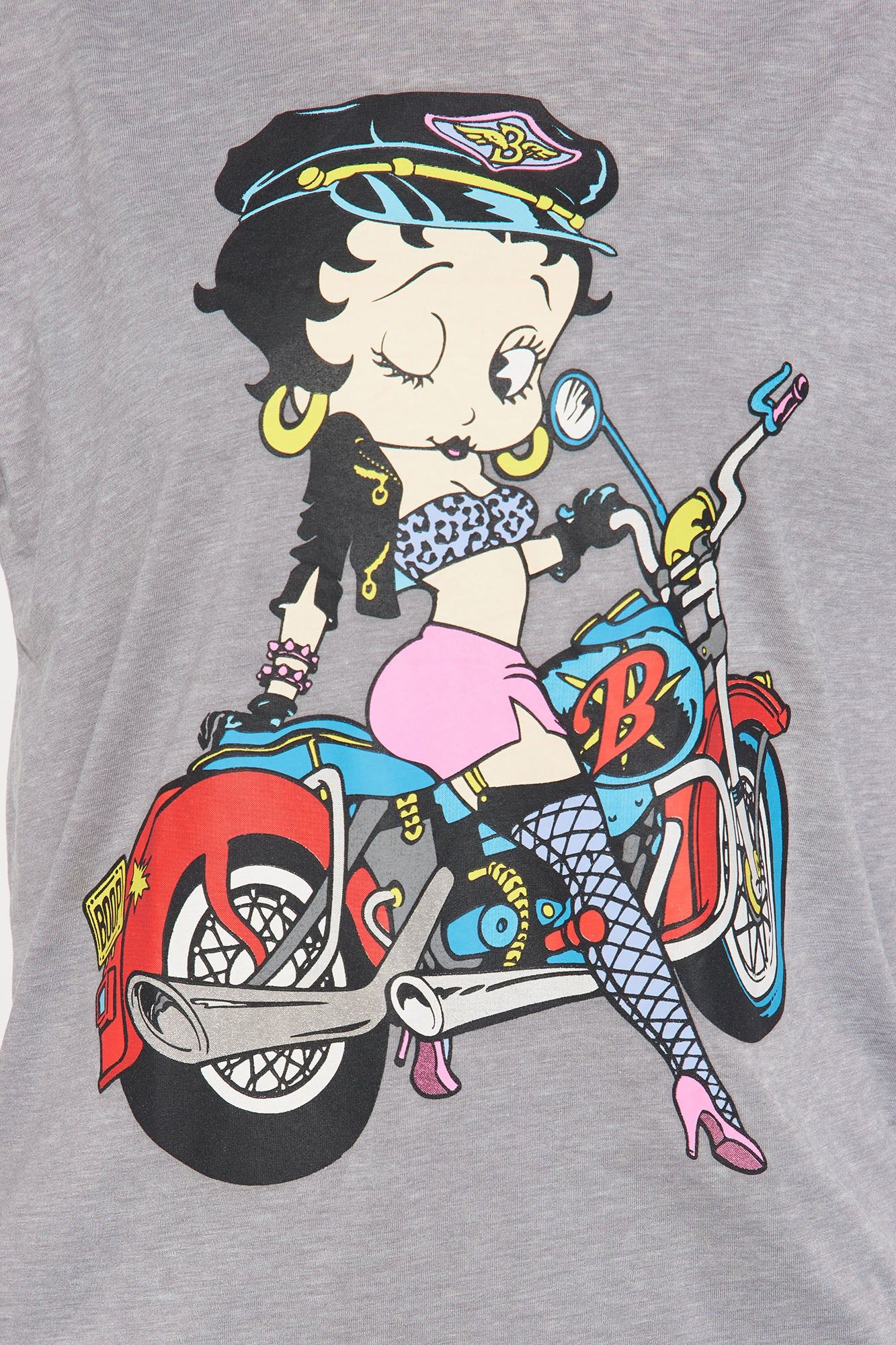 Betty Boop Burnout Tshirt - Grey sold by Fashion Nova product image thumbnail 3