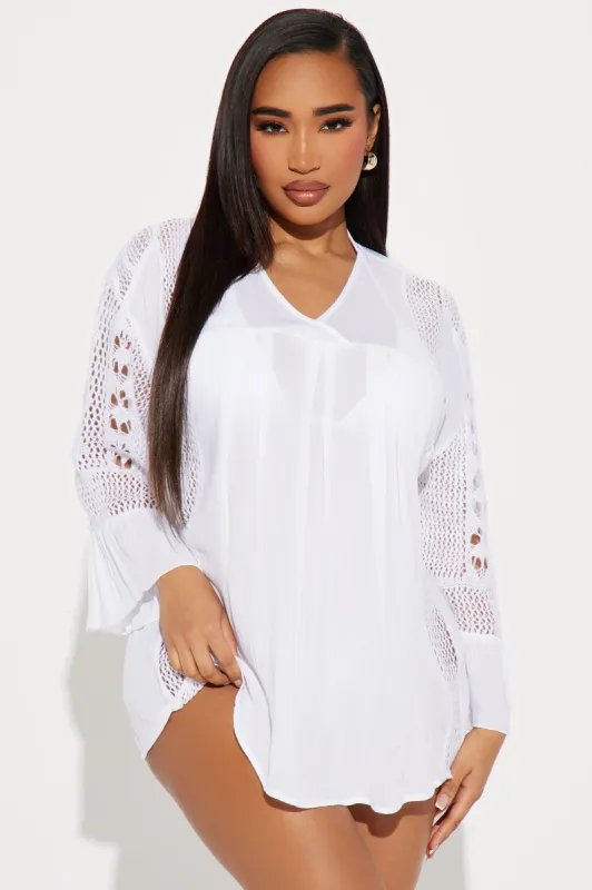 Island Sun Crochet Cover Up Dress - White sold by Fashion Nova