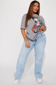 Betty Boop Burnout Tshirt - Grey sold by Fashion Nova