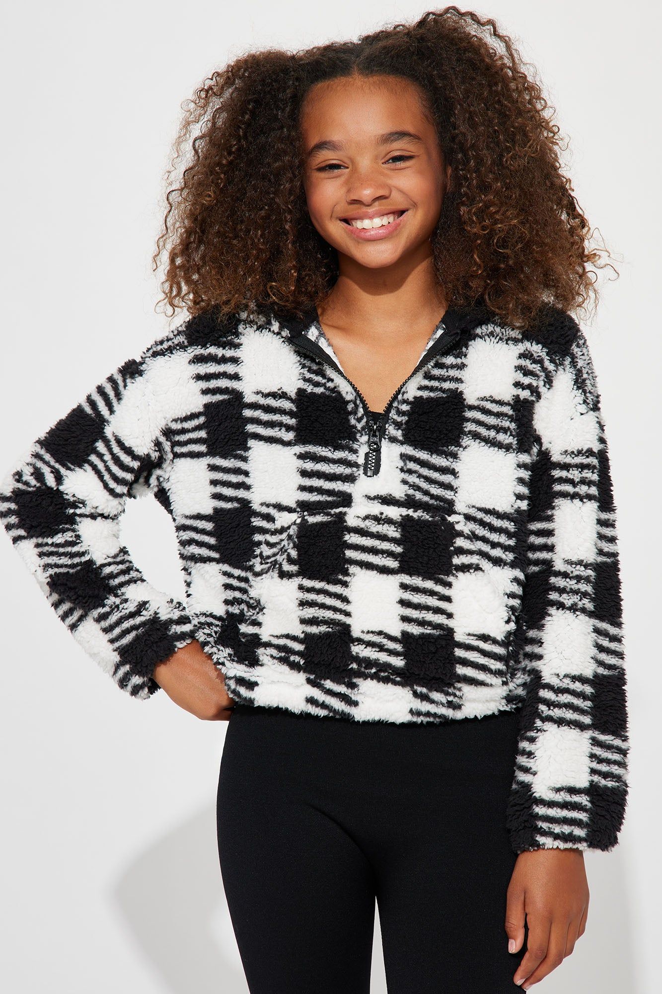 Mini Print Sherpa Fleece Lined Legging Set - Black sold by Fashion Nova product image thumbnail 2