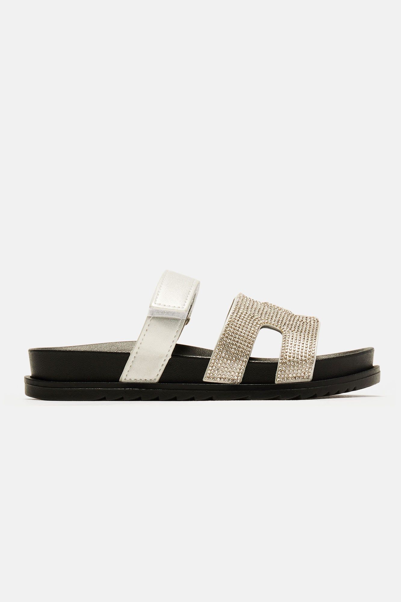 As I Go Embellished Casual Slides - Silver sold by Fashion Nova product image thumbnail 5