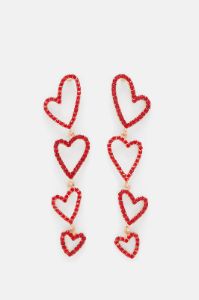 Overrated Love Drop Earrings - Gold/Red sold by Fashion Nova