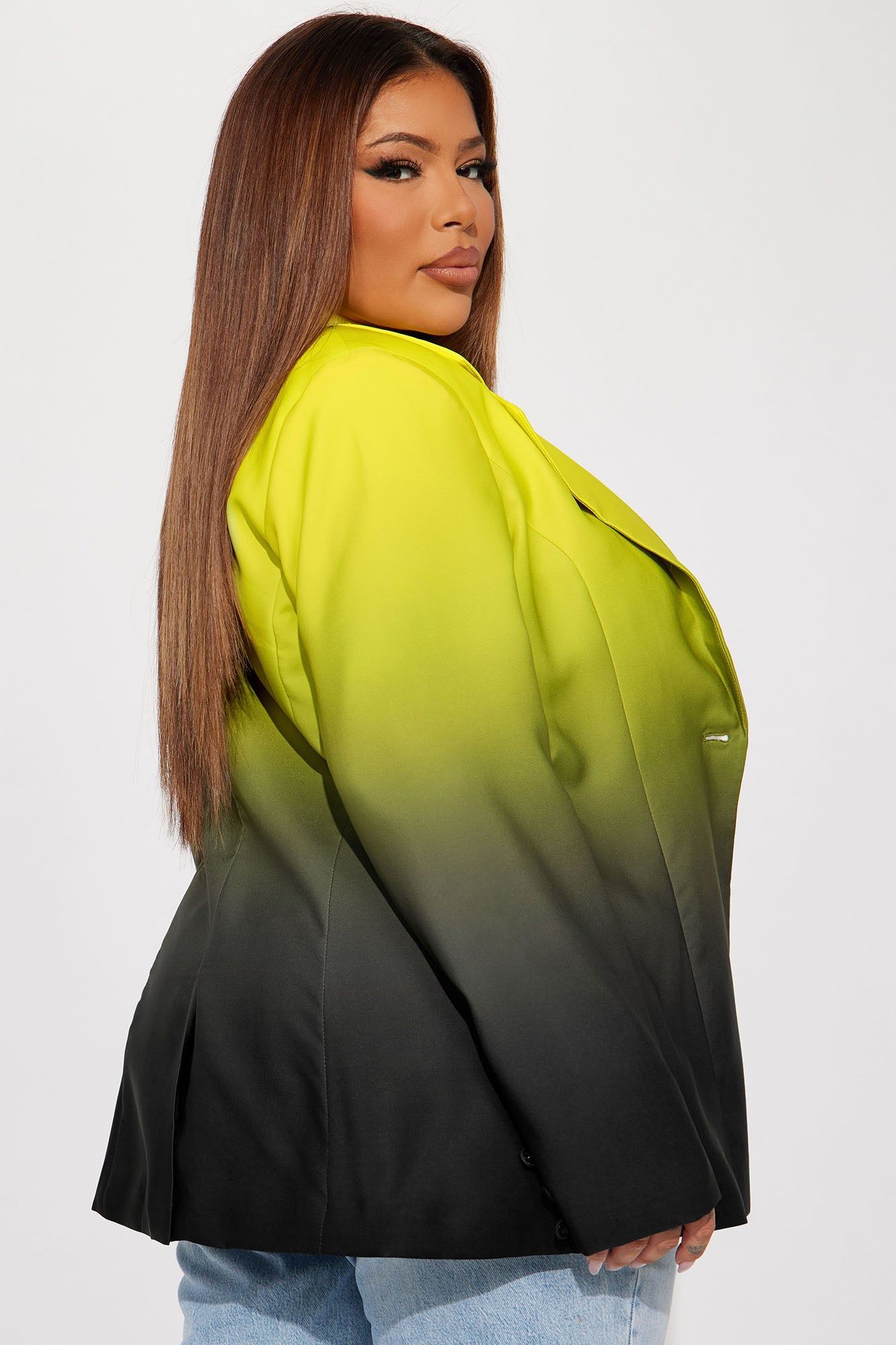 Eliza Ombre Blazer - Chartreuse sold by Fashion Nova product image thumbnail 6