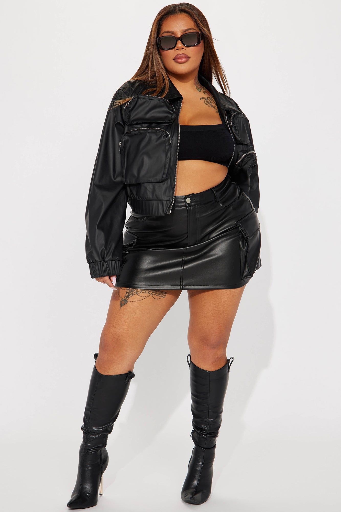 Fair And Square Faux Leather Bomber Jacket - Black sold by Fashion Nova product image thumbnail 5