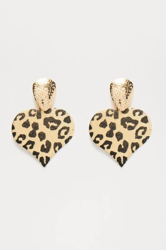 Wild Heart Earrings - Leopard sold by Fashion Nova