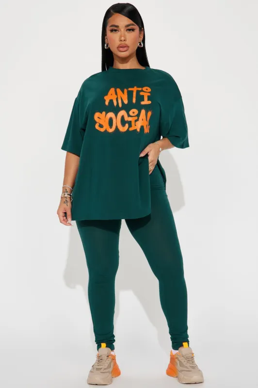 The Anti Social Legging Set - Hunter sold by Fashion Nova