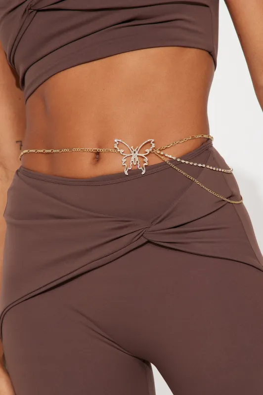Flaunt It Butterfly Chain Belt - Gold sold by Fashion Nova