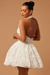 Colette Lace Mini Dress - White sold by Fashion Nova