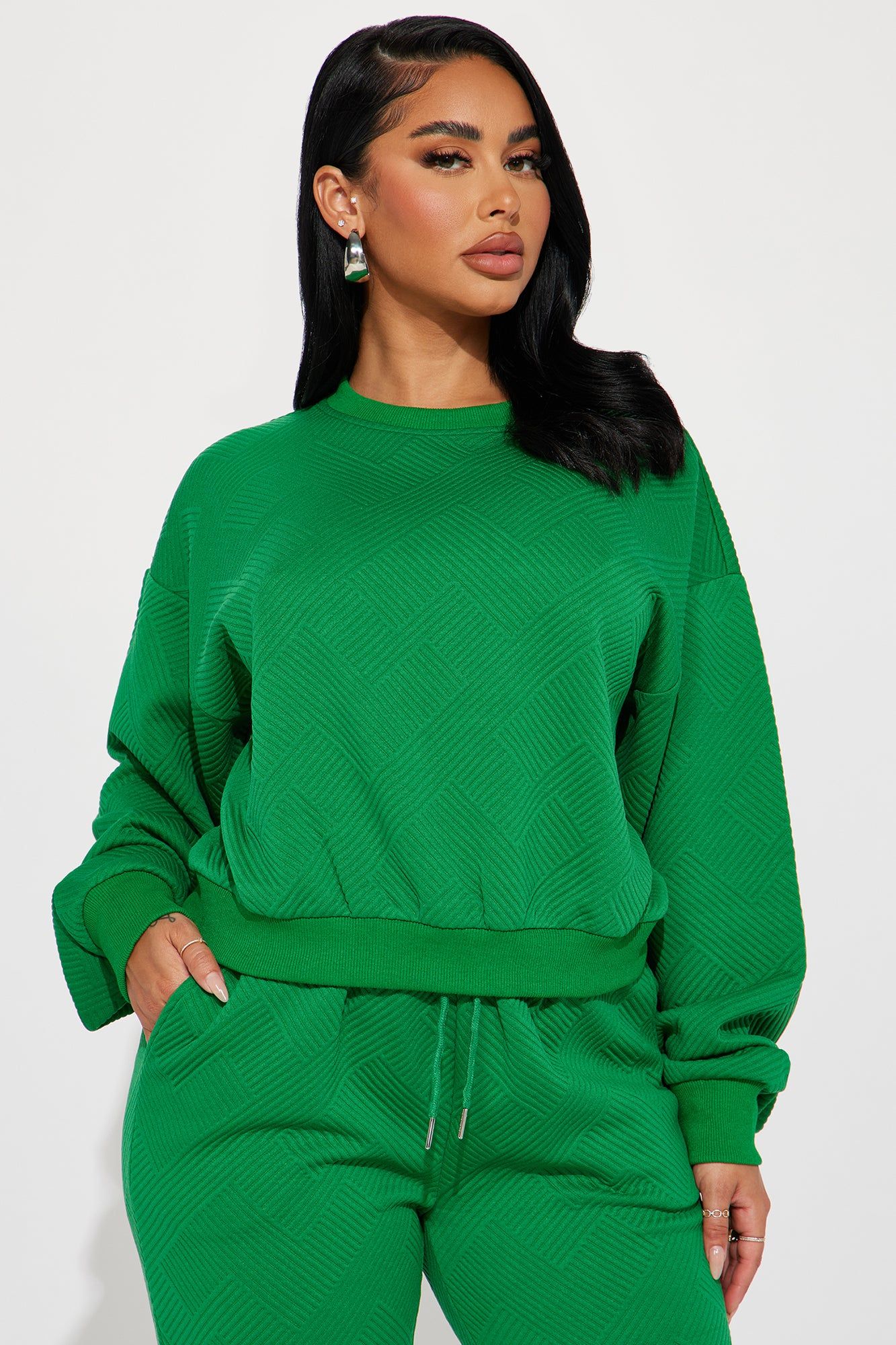 Annabelle Textured Sweatsuit - Green sold by Fashion Nova product image thumbnail 2
