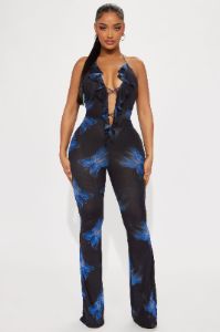 Catch Me If You Can Jumpsuit - Black/combo sold by Fashion Nova