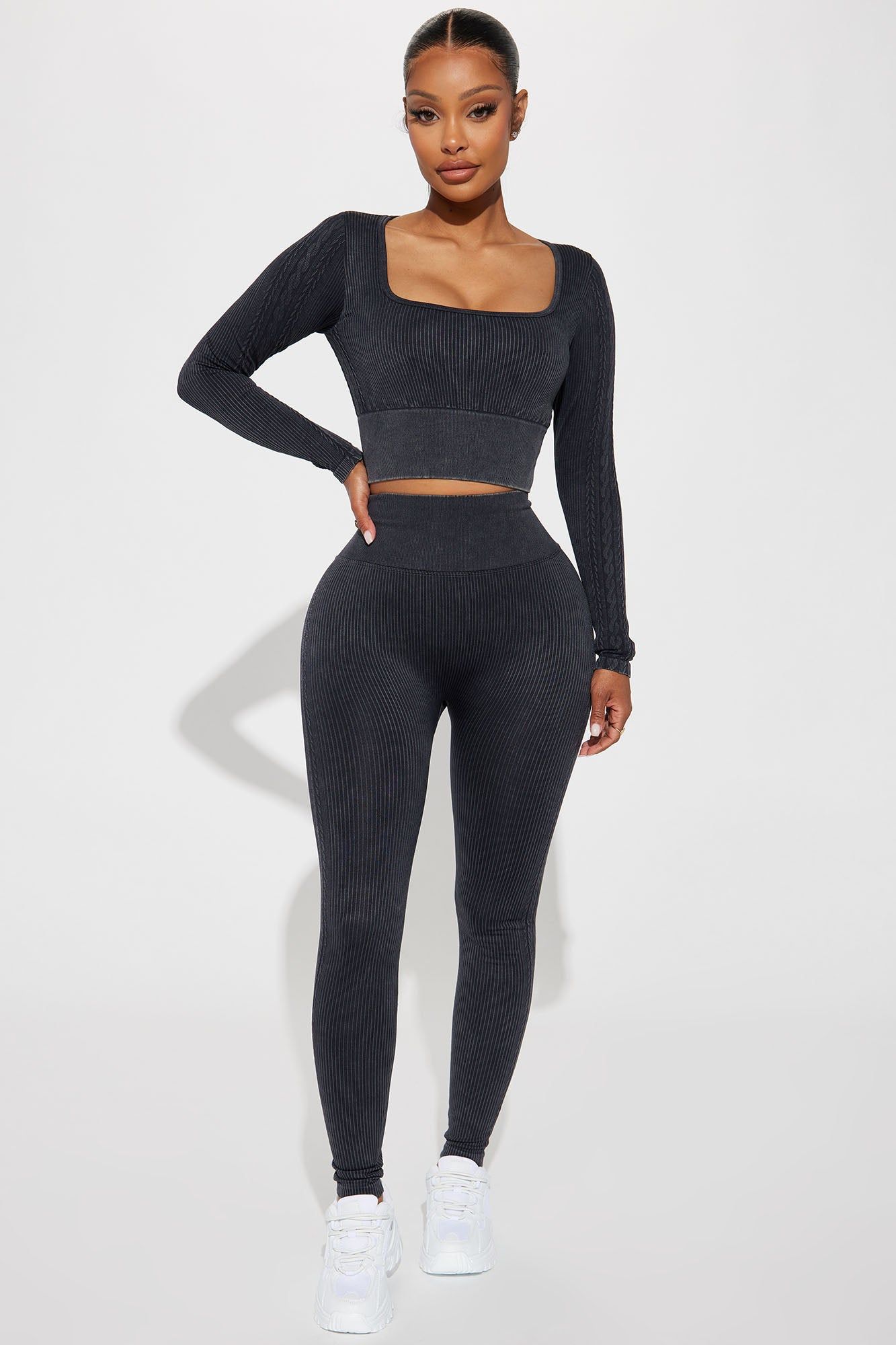 Alignment Seamless Long Sleeve Active Top - Charcoal sold by Fashion Nova product image thumbnail 2