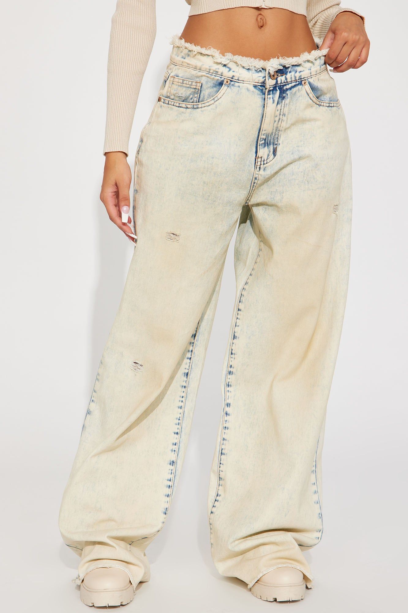 Step Away Tinted Baggy Jeans - Light Wash sold by Fashion Nova product image thumbnail 2