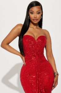 Celeste Sequin Maxi Dress - Red sold by Fashion Nova