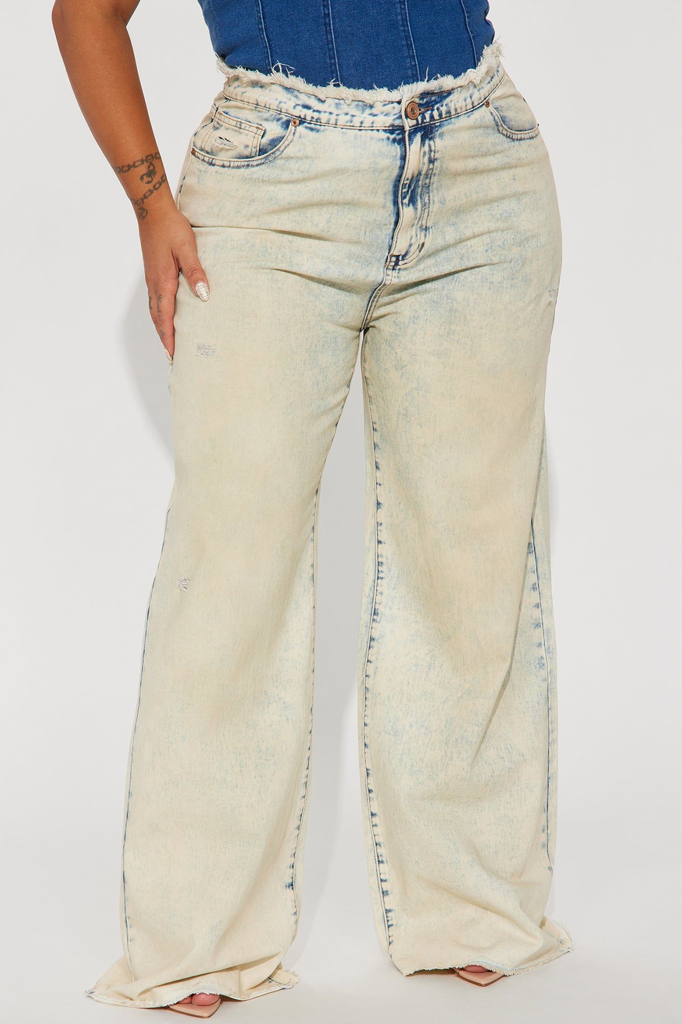Step Away Tinted Baggy Jeans - Light Wash sold by Fashion Nova product image thumbnail 5