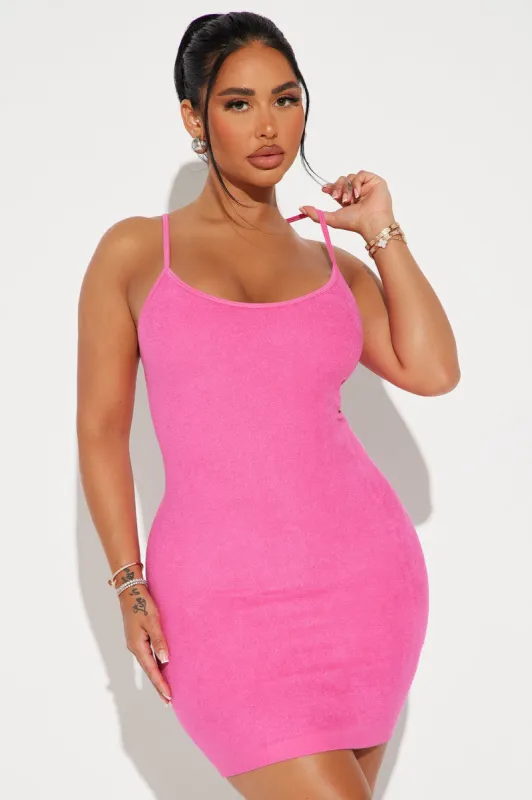 Lucia Terry Cloth Mini Dress - Hot Pink sold by Fashion Nova