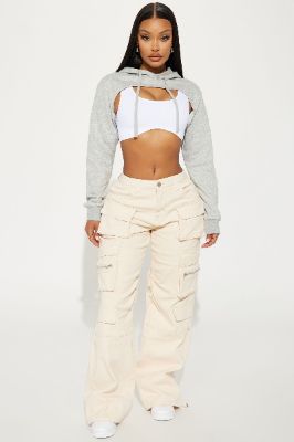 Start The Day Cargo Pant - Ivory sold by Fashion Nova