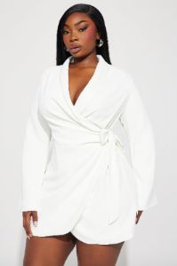 Ashley Blazer Mini Dress - Cream sold by Fashion Nova