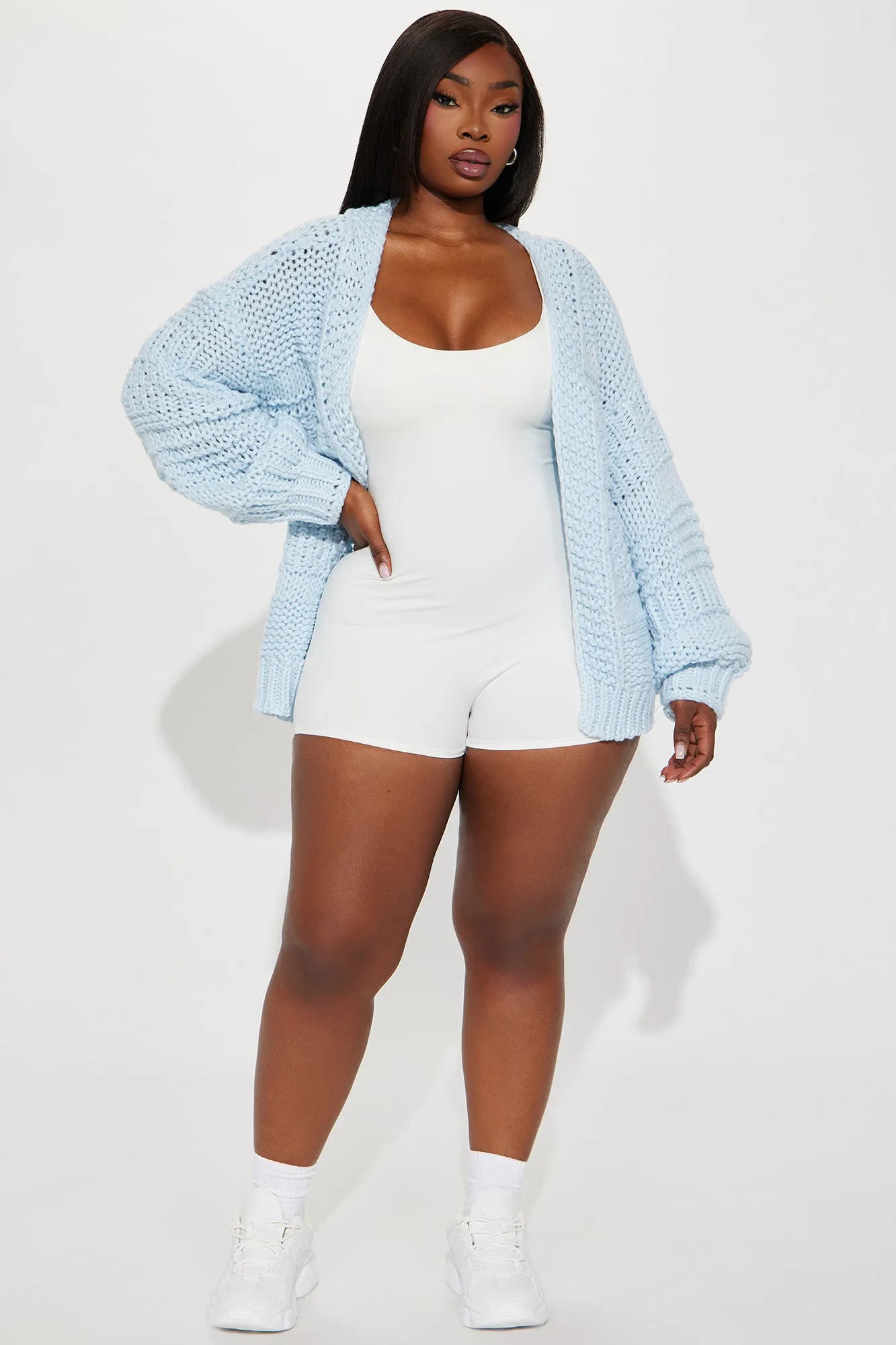 Izzy Chunky Knit Cardigan - Light Blue sold by Fashion Nova product image thumbnail 5