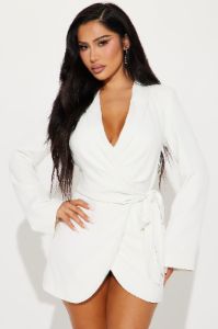 Ashley Blazer Mini Dress - Cream sold by Fashion Nova