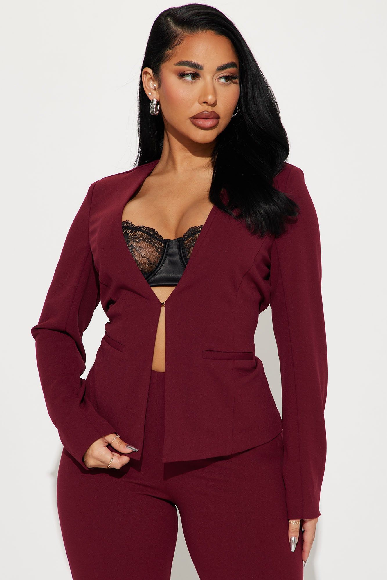 So Chic Pant Set - Burgundy sold by Fashion Nova product image thumbnail 2
