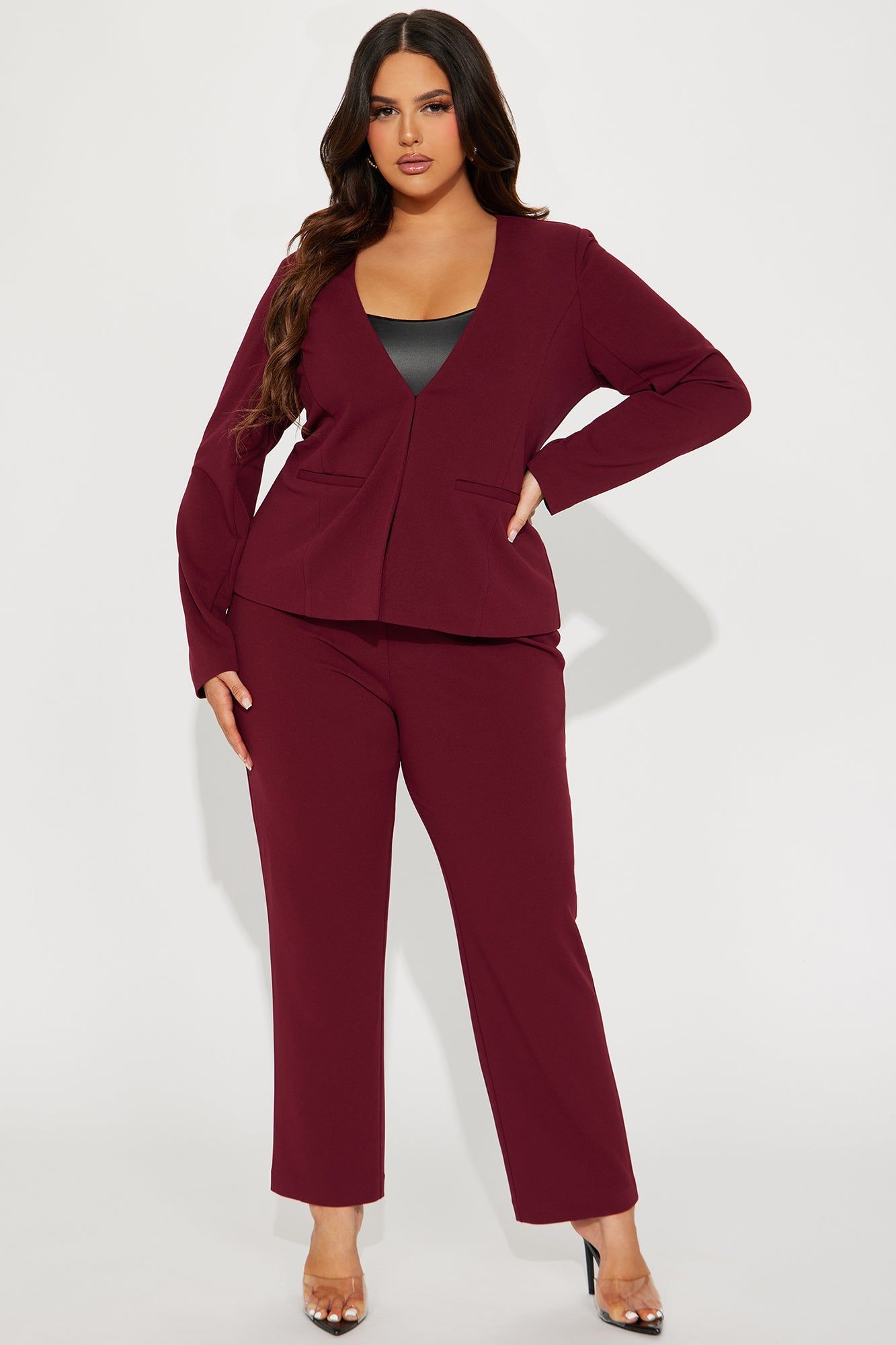 So Chic Pant Set - Burgundy sold by Fashion Nova product image thumbnail 4