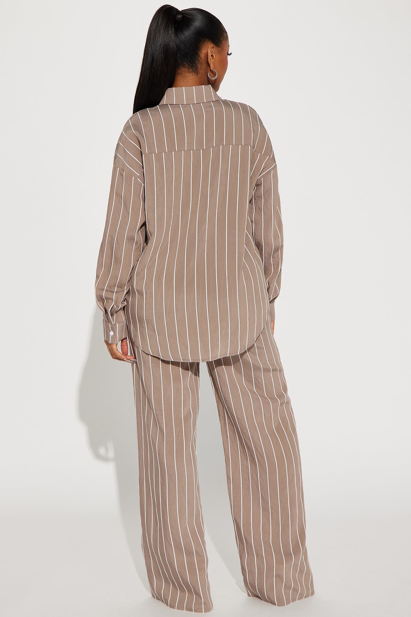 Don't Tempt Me Striped Pant Set - Mocha sold by Fashion Nova product image thumbnail 3