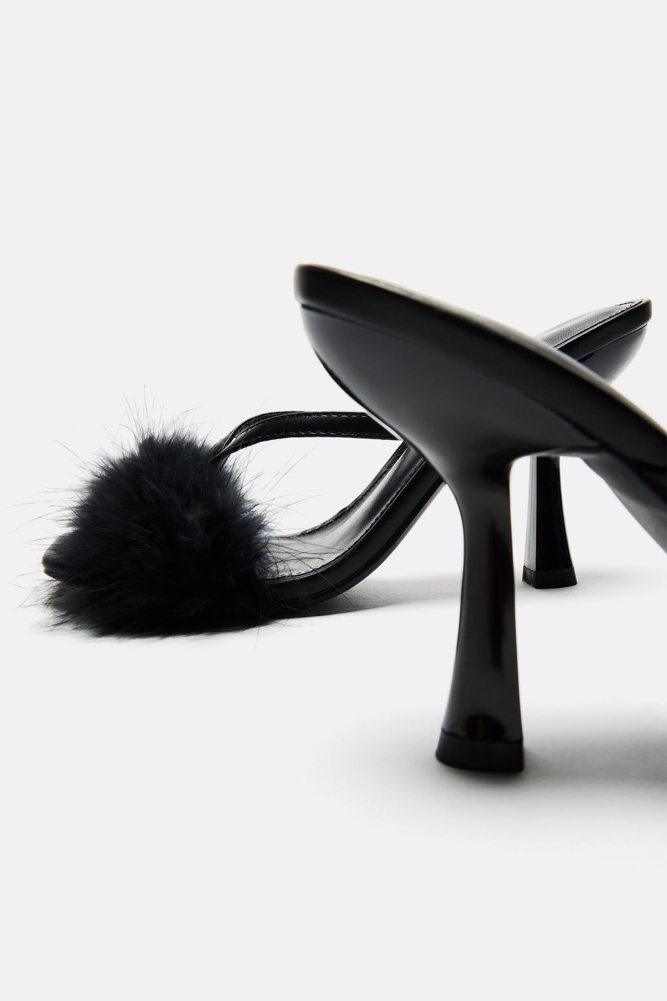 Gwen Feather Heeled Mules - Black sold by Fashion Nova product image thumbnail 5