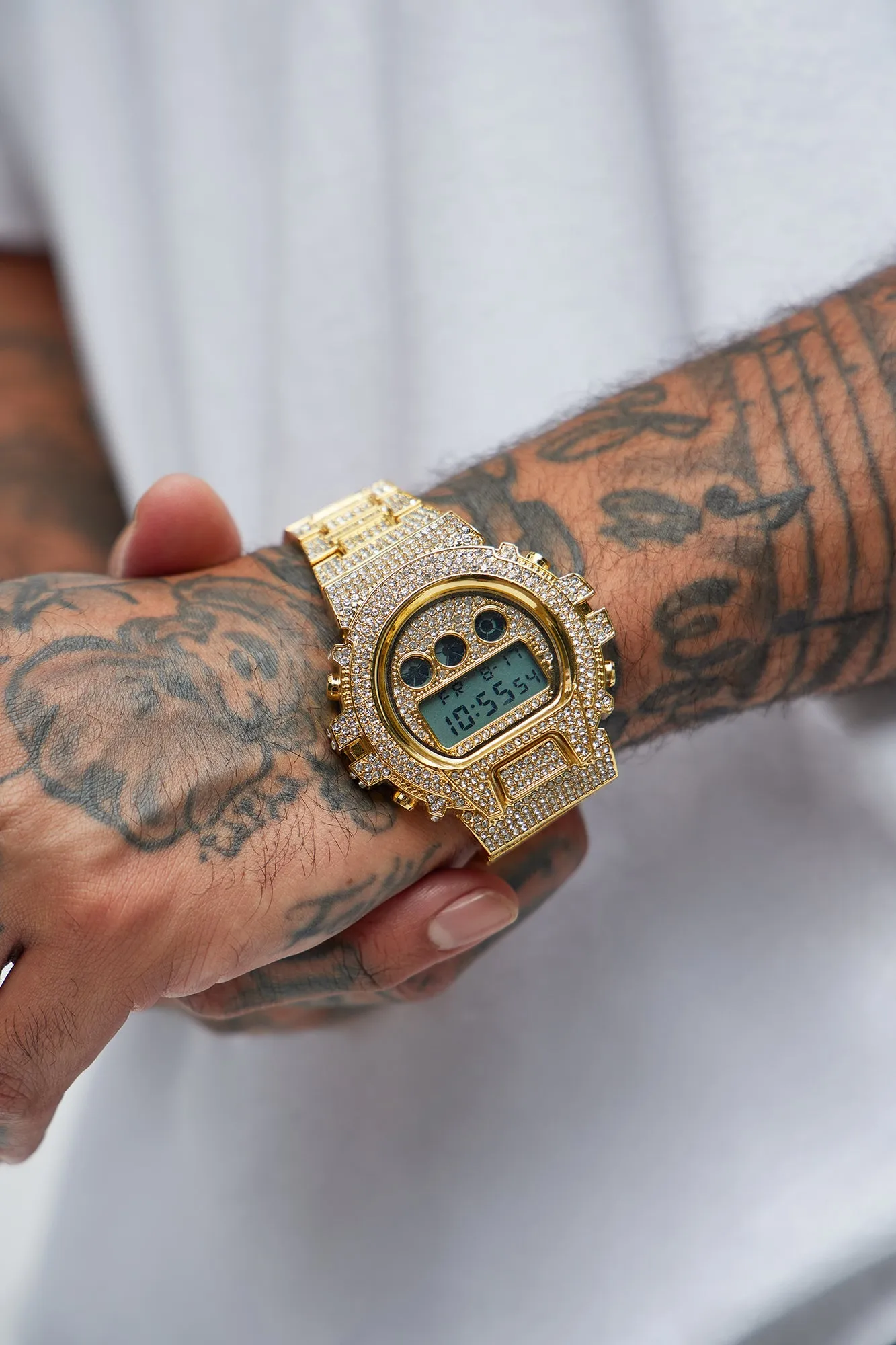 Time Freeze Iced Out Watch - Gold sold by Fashion Nova