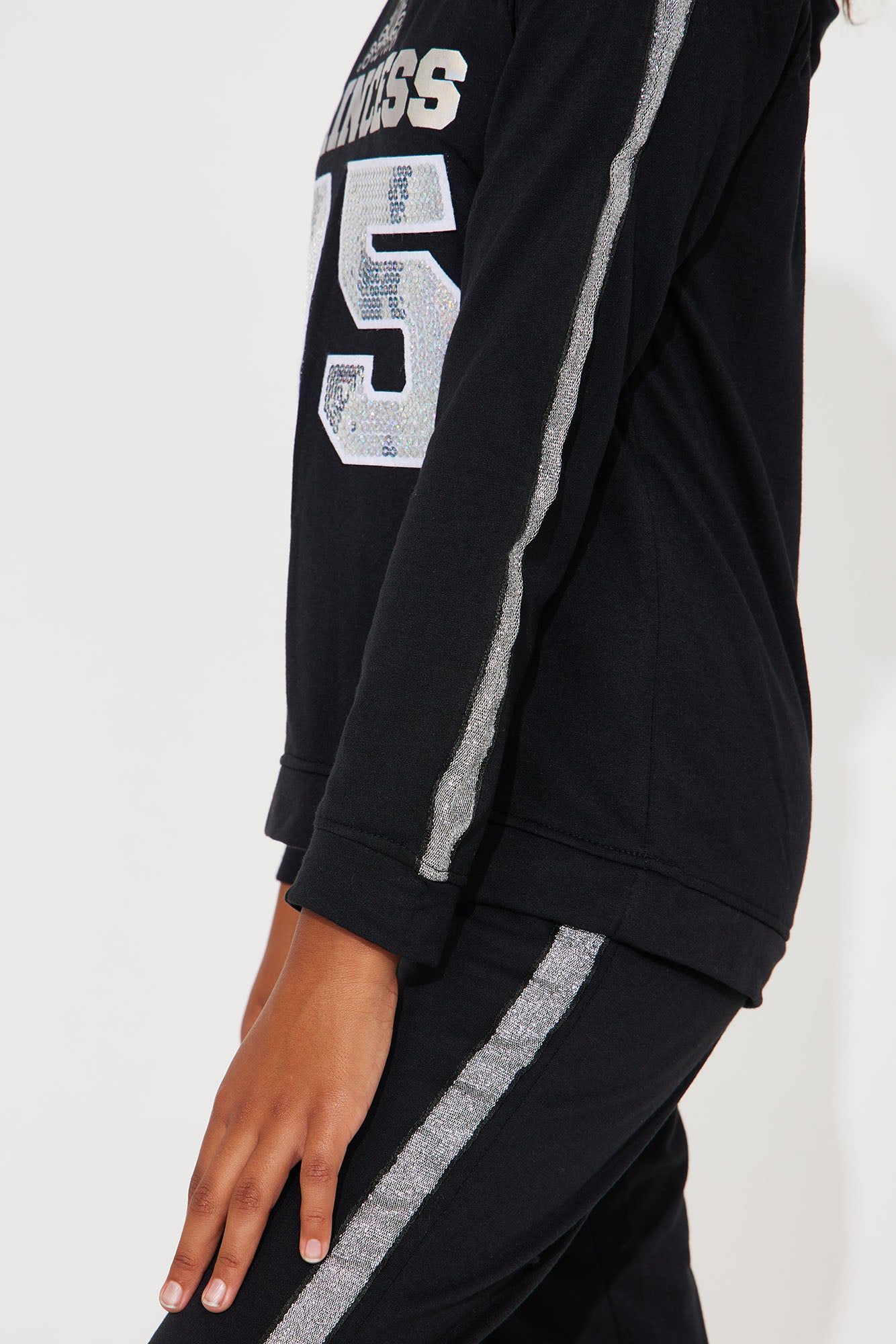 Mini Princess Of Everything 2 Piece Athleisure Jogger Set - Black sold by Fashion Nova product image thumbnail 4