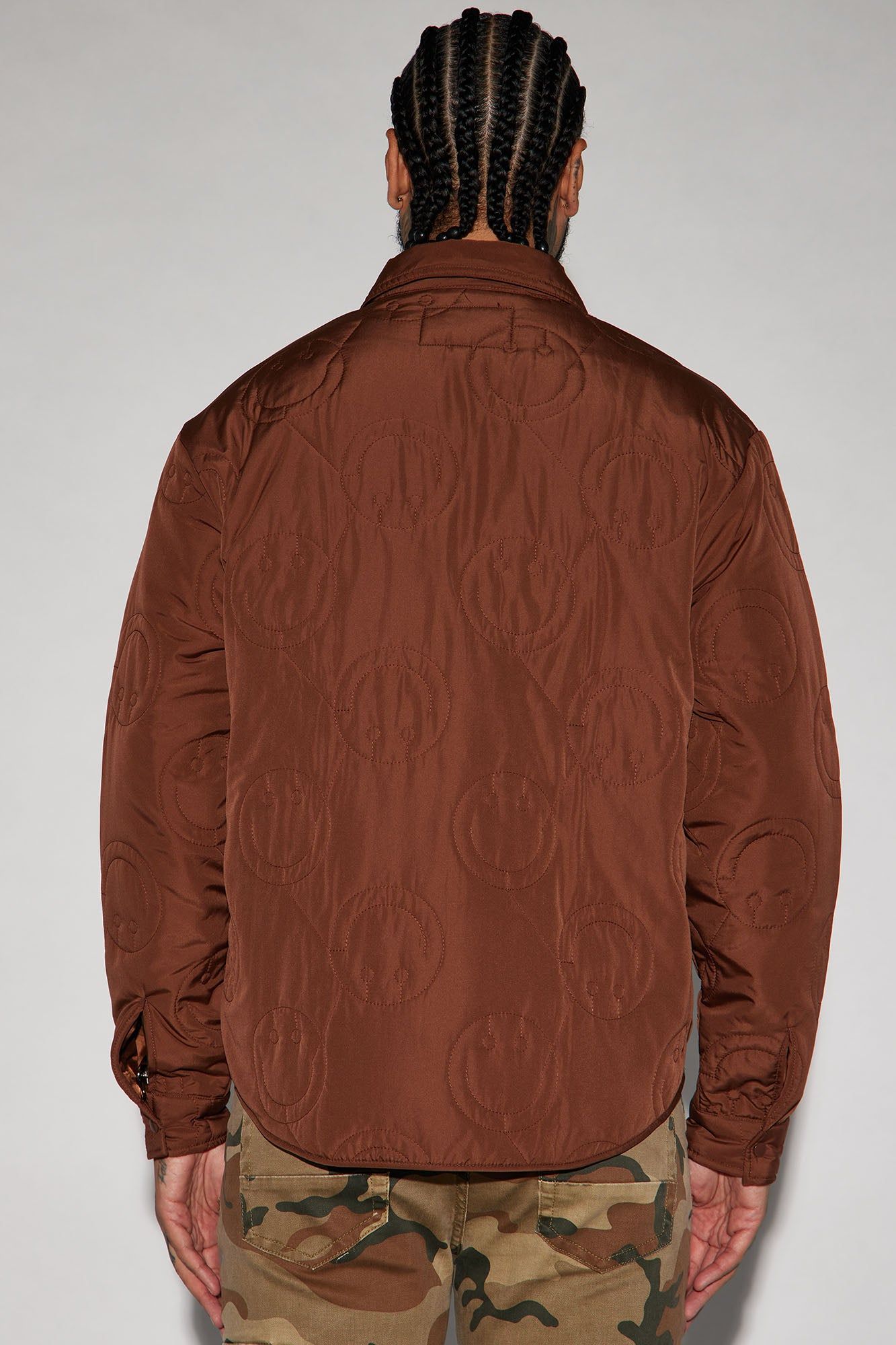 Smiley Quilted Nylon Shacket - Brown sold by Fashion Nova product image thumbnail 5