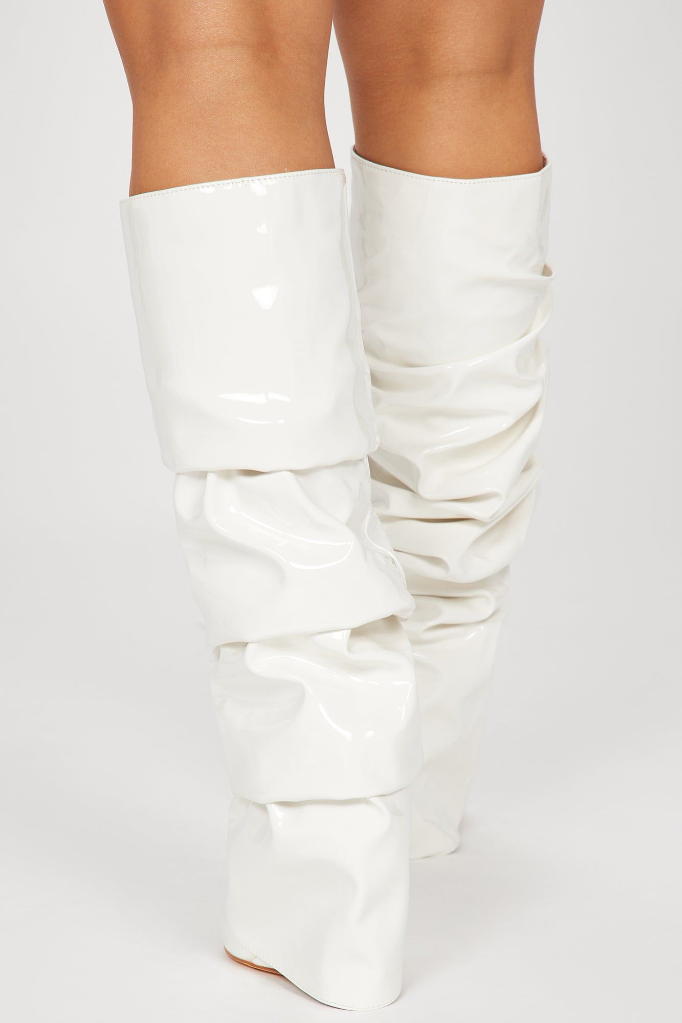Layla Knee High Overlay Boots - White sold by Fashion Nova product image thumbnail 4