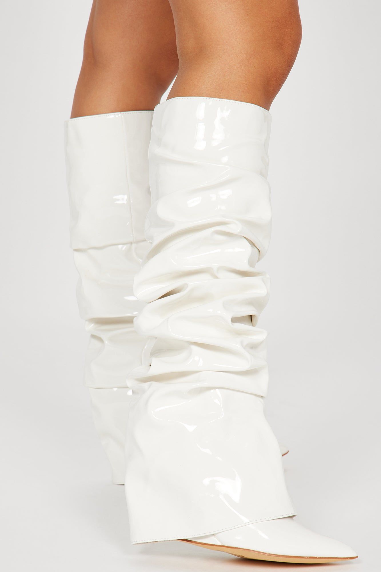 Layla Knee High Overlay Boots - White sold by Fashion Nova product image thumbnail 3