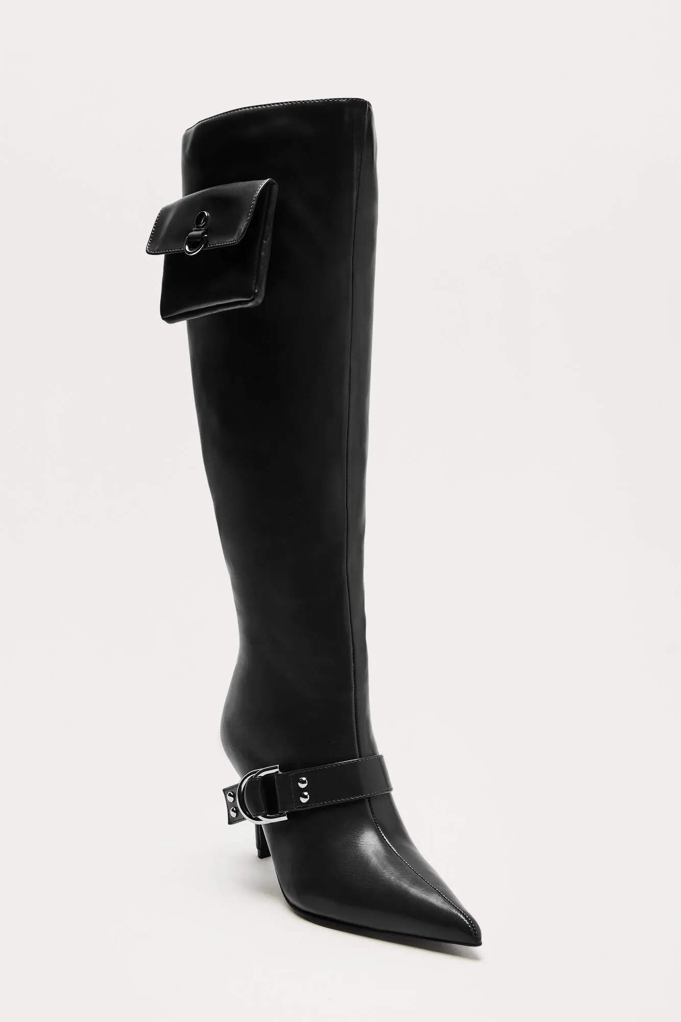 Onex Buckle Knee High Boots - Black sold by Fashion Nova product image thumbnail 2