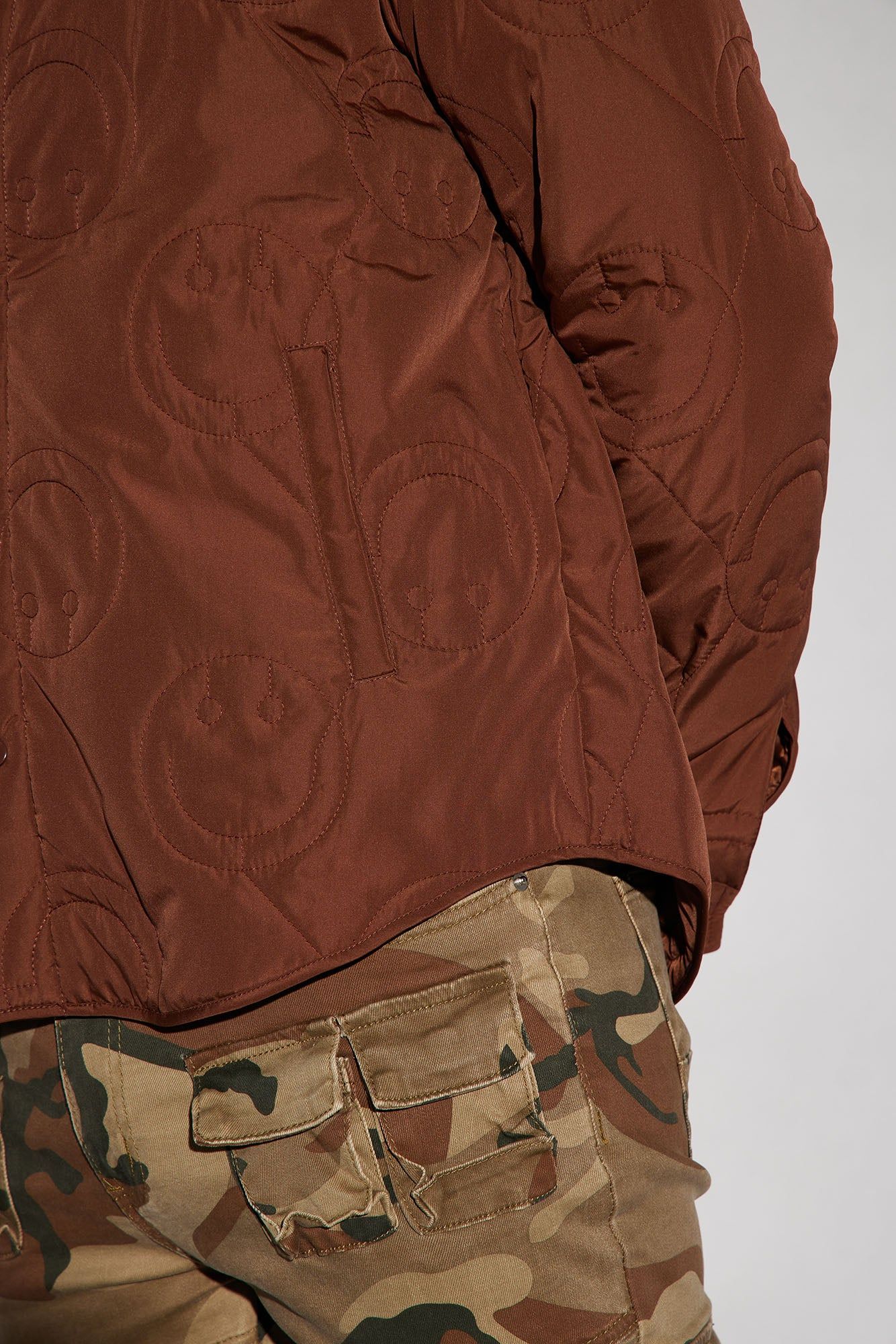 Smiley Quilted Nylon Shacket - Brown sold by Fashion Nova product image thumbnail 4