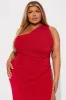 Steph High Slit Slinky Maxi Dress - Red sold by Fashion Nova