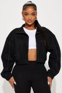 Cloudy Days Lounge Jacket - Black sold by Fashion Nova