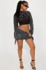 Melody Denim Micro Mini Skirt Set - Black Wash sold by Fashion Nova