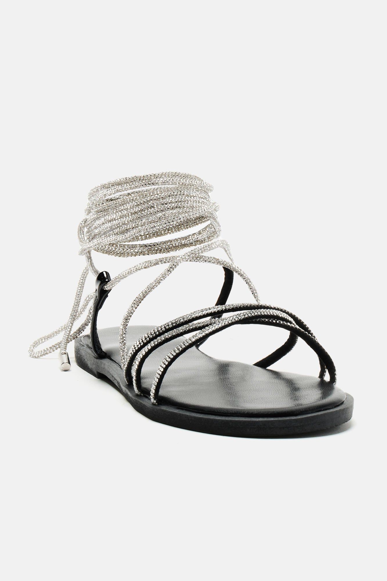 Sweetest Days Wrap Up Flat Sandals - Black sold by Fashion Nova product image thumbnail 3