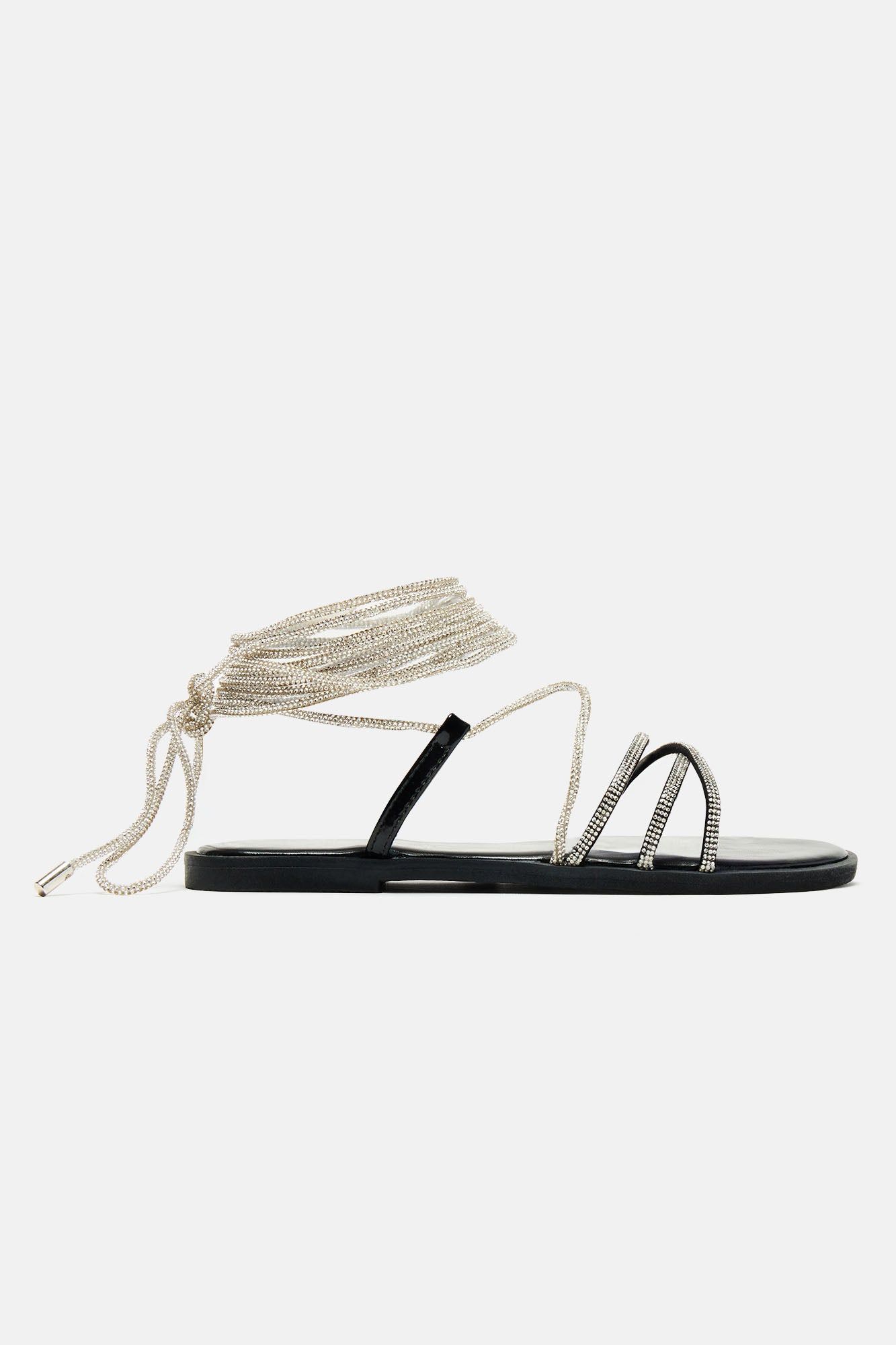 Sweetest Days Wrap Up Flat Sandals - Black sold by Fashion Nova product image thumbnail 5